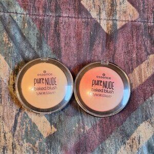 🌸 Essence Pure Nude Baked Blush Duo (Pretty Peach + Cool Coral) 🌸